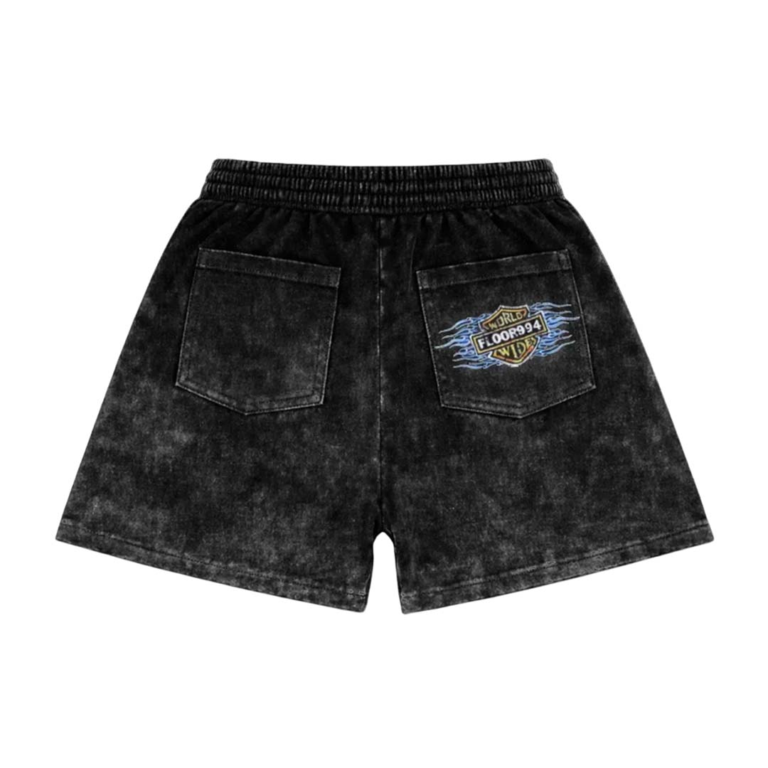 Floor 914 Sky Striker Shorts Black Wash Blue by Floor 914 - NWAHYPE No.1 for streetwear Shorts in USA