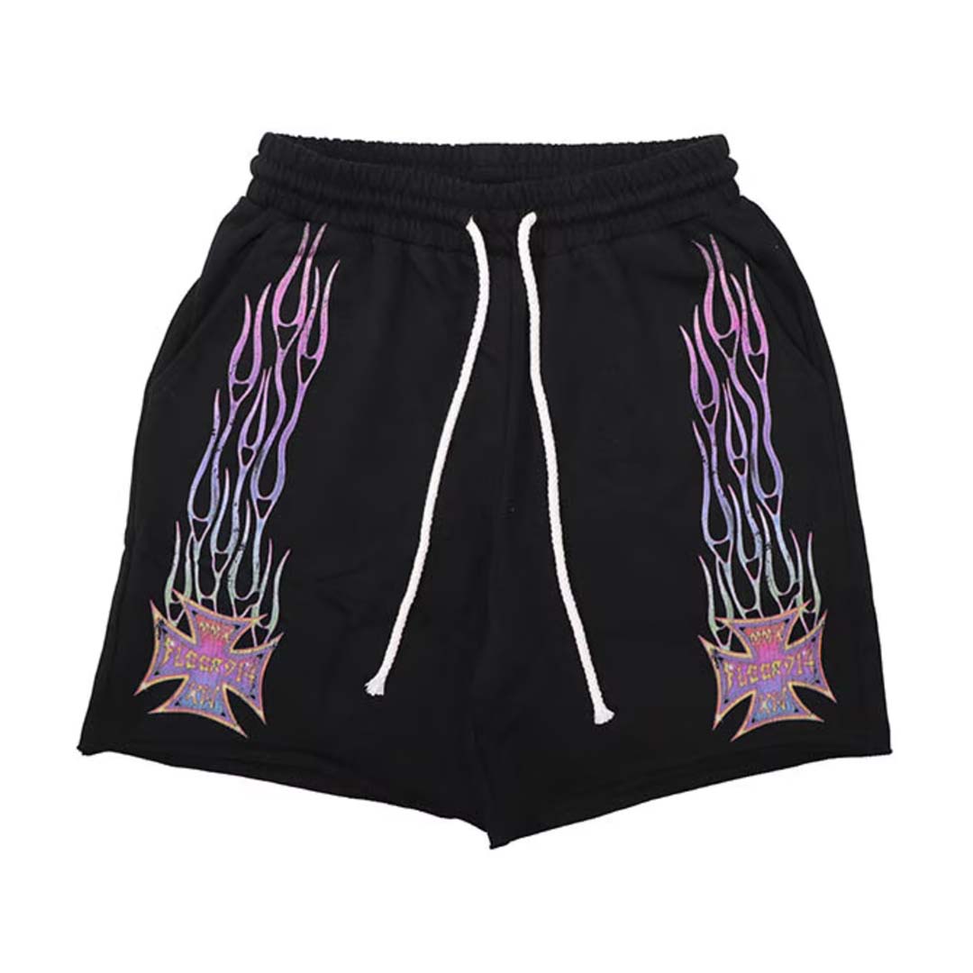 Floor 914 Sky Striker Shorts Black Wash Purple by Floor 914 - NWAHYPE No.1 for streetwear Shorts in USA