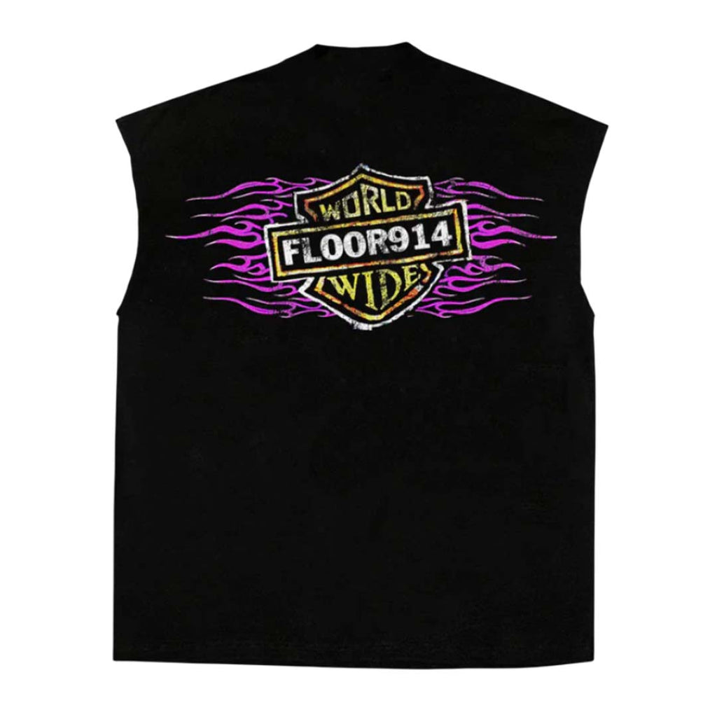Floor 914 Skystriker Sleeveless Black Purple Tee by Floor 914 - NWAHYPE No.1 for streetwear T-Shirts in USA