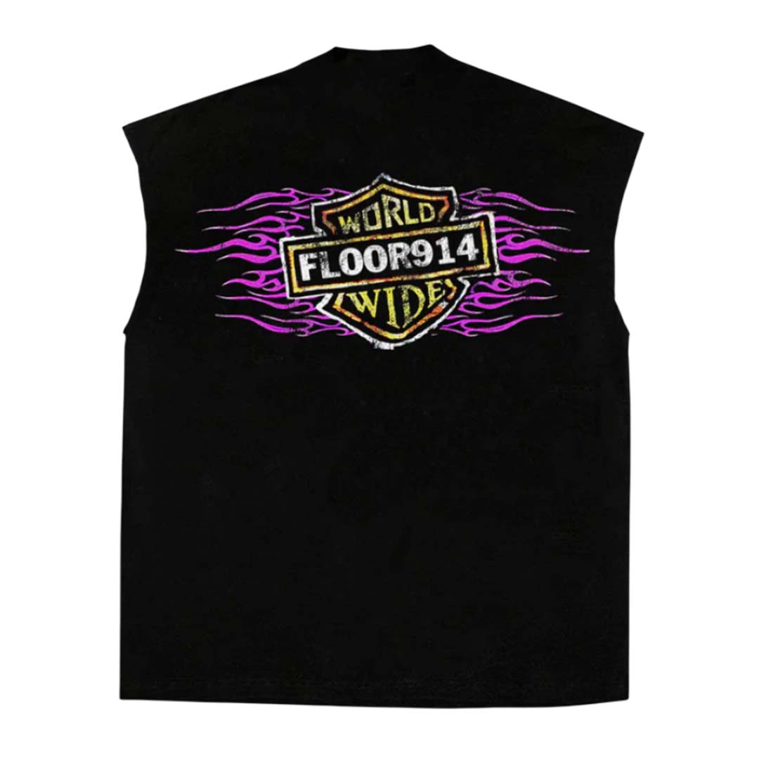 Floor 914 Skystriker Sleeveless Black Purple Tee by Floor 914 - NWAHYPE No.1 for streetwear T-Shirts in USA