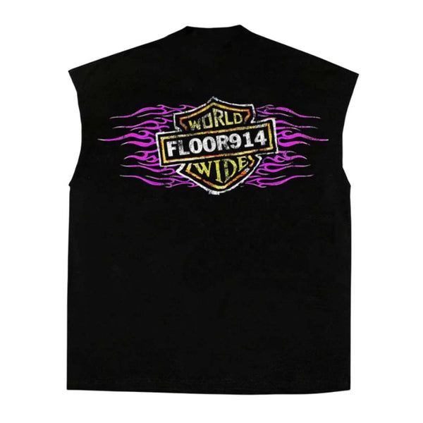Floor 914 Skystriker Sleeveless Black Purple Tee by Floor 914 - NWAHYPE No.1 for streetwear T-Shirts in USA