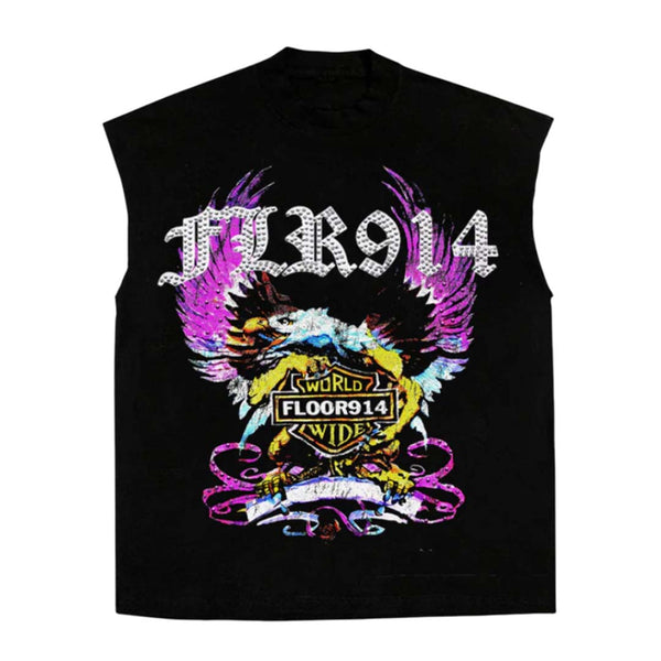 Floor 914 Skystriker Sleeveless Black Purple Tee by Floor 914 - NWAHYPE No.1 for streetwear T-Shirts in USA