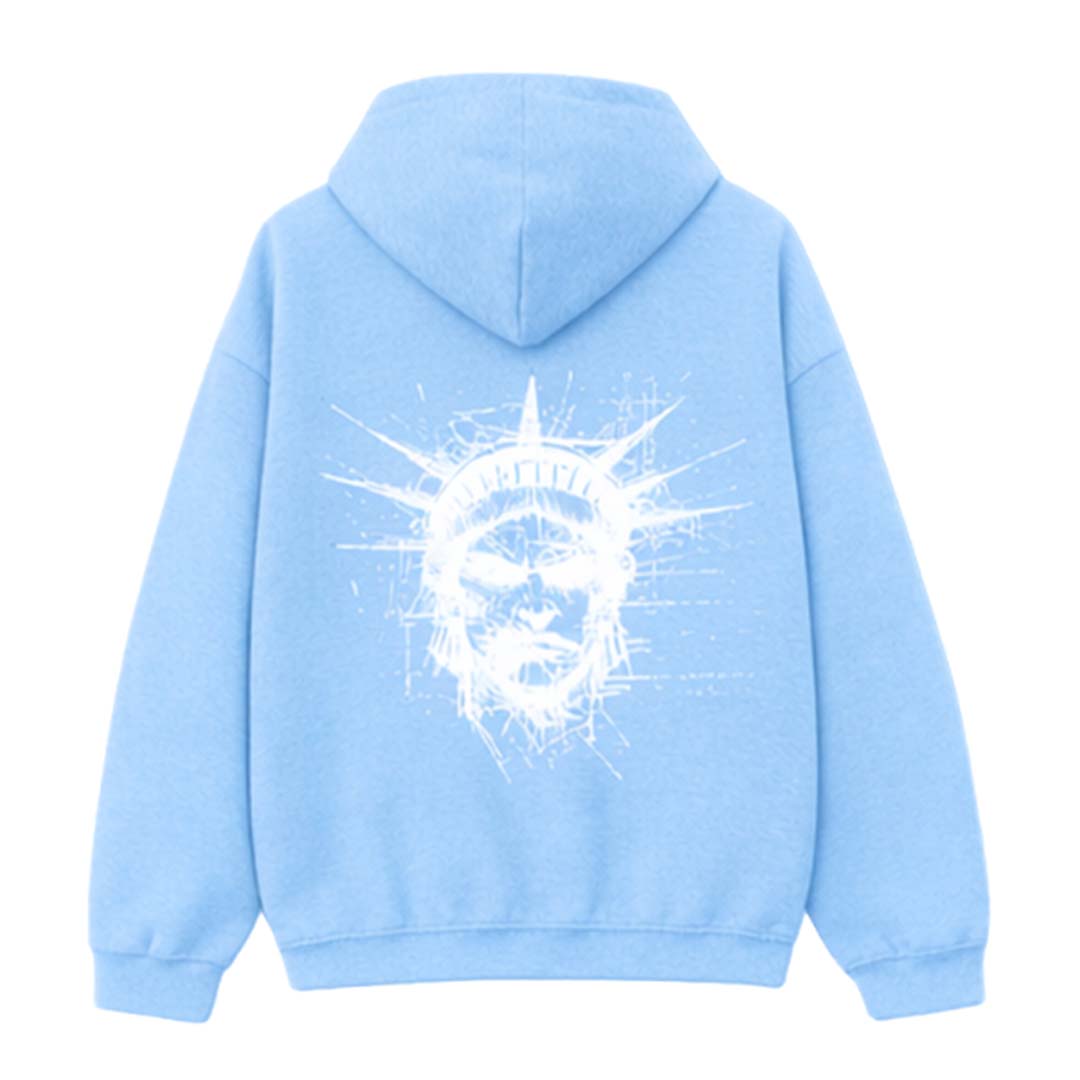 Floor 914 Studded Light Blue Hoodie by Floor 914 - NWAHYPE No.1 for streetwear Hoodies in USA