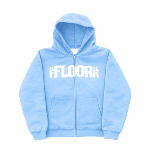 Floor 914 Studded Light Blue Hoodie by Floor 914 - NWAHYPE No.1 for streetwear Hoodies in USA