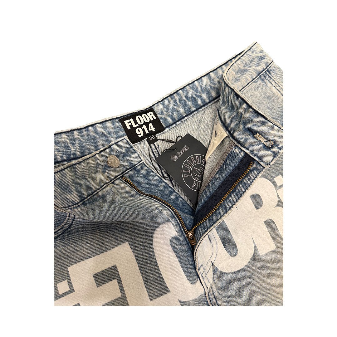Floor 914 Uniform Jean Shorts Light Wash Blue by Floor 914 - NWAHype 1 for streetwear Shorts in USA