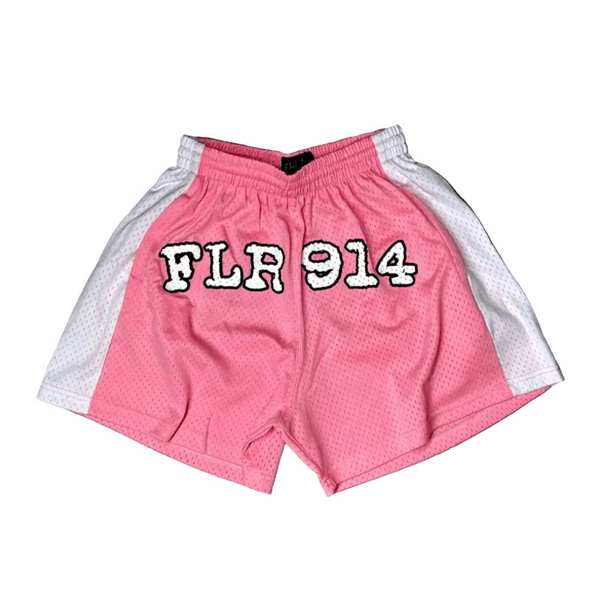 Floor 914 Uniform Mesh Shorts Pink White by Floor 914 - NWAHYPE No.1 for streetwear Shorts in USA