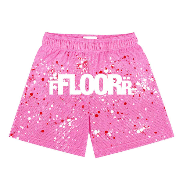 Floor 914 Valentines Day V2 Splatter Pink Mesh Shorts by Floor 914 - NWAHYPE No.1 for streetwear Shorts in USA