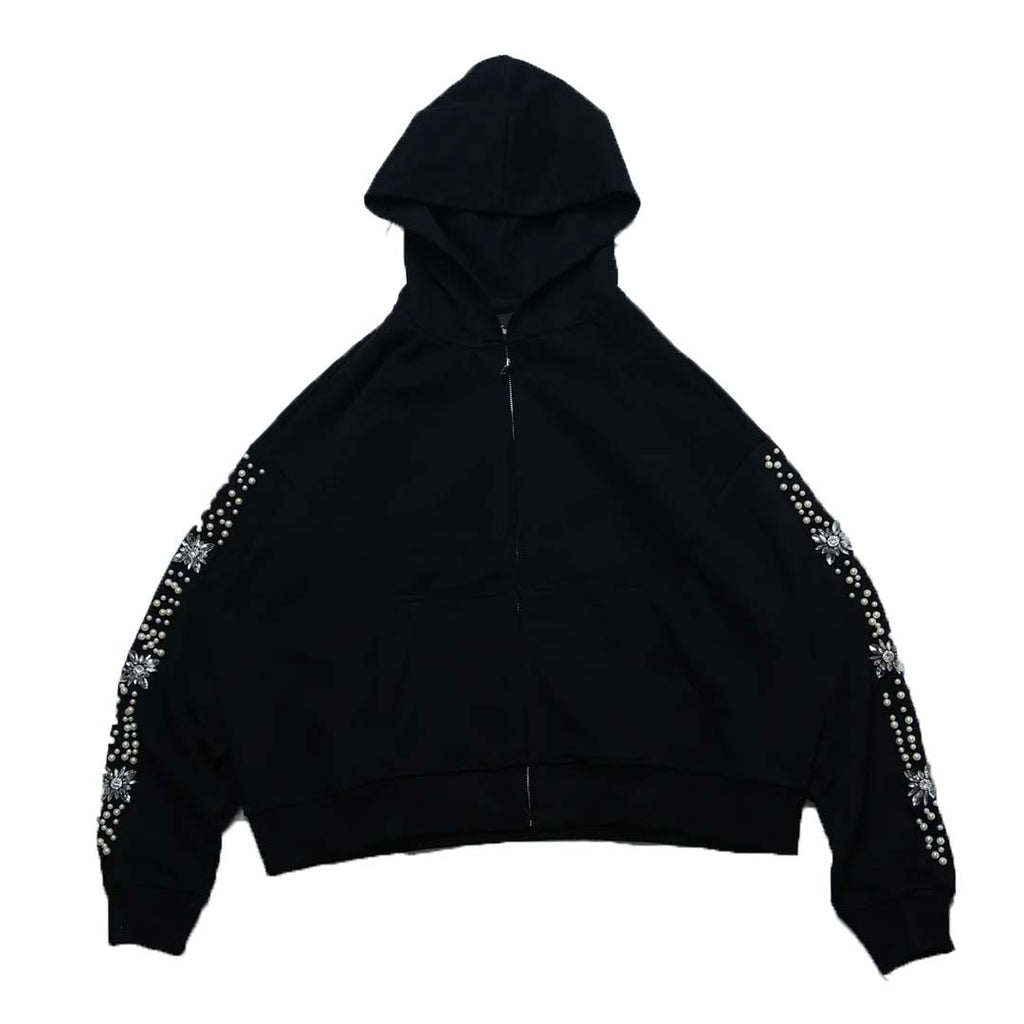 Fraternal What The Pearl Zip Up Hoodie Black by Fraternal - NWAHYPE No.1 for streetwear Hoodies in USA