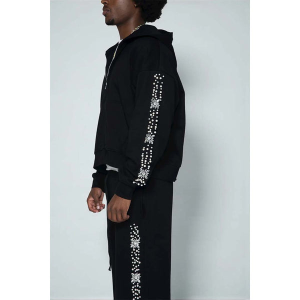 Fraternal What The Pearl Zip Up Hoodie Black by Fraternal - NWAHYPE No.1 for streetwear Hoodies in USA
