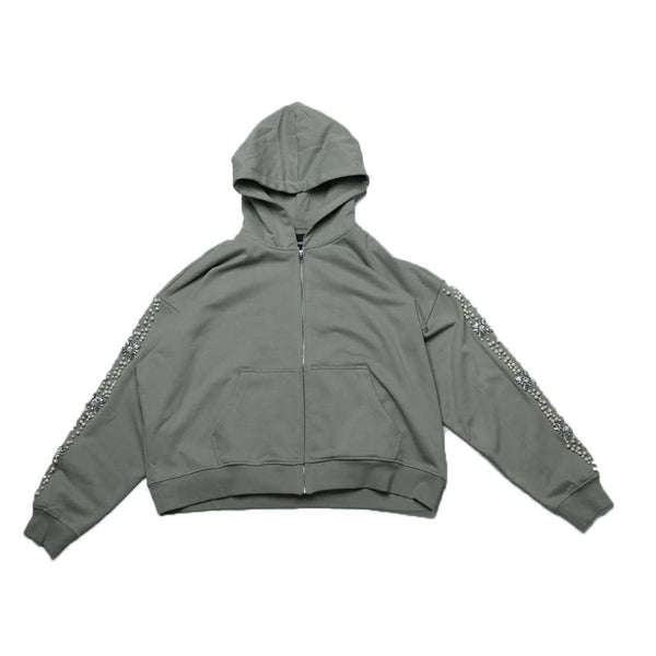 Fraternal What The Pearl Zip Up Hoodie Grey by Fraternal - NWAHYPE No.1 for streetwear Hoodies in USA