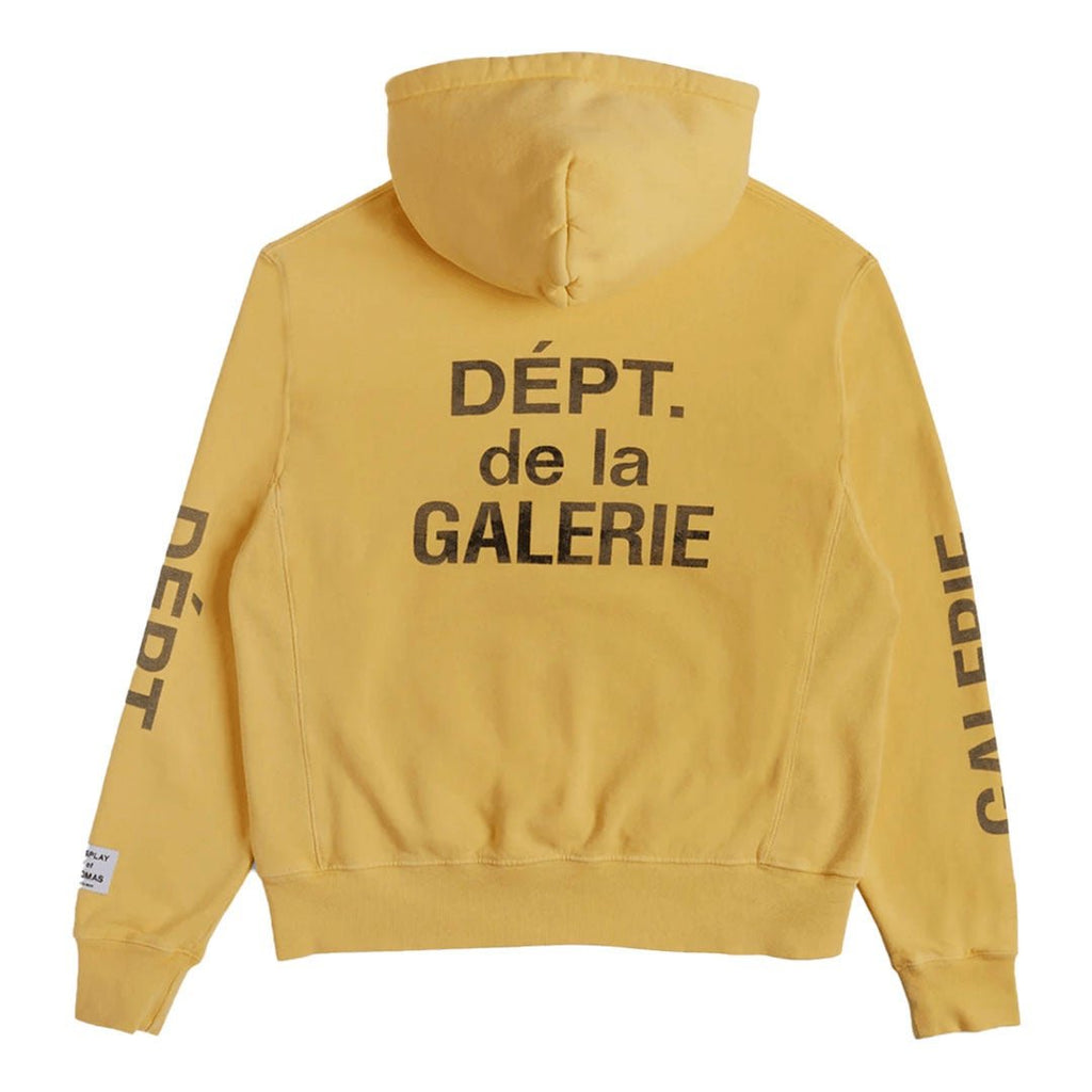 Gallery Dept. ART THAT KILLS Reversible Logo Hoodie Yellow by Gallery Dept - NWAHype 1 for streetwear Hoodies in USA