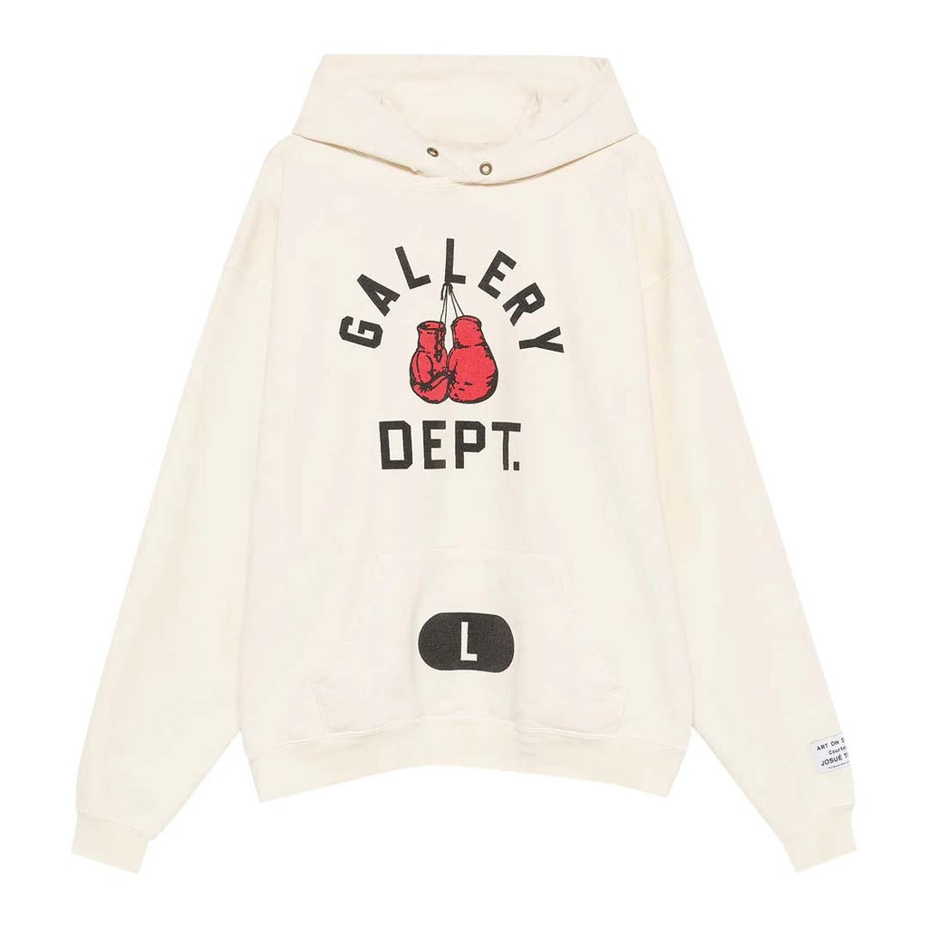 Gallery Dept. Boxing Merch Hoodie Cream by Gallery Dept - NWAHYPE No.1 for streetwear Hoodies in USA
