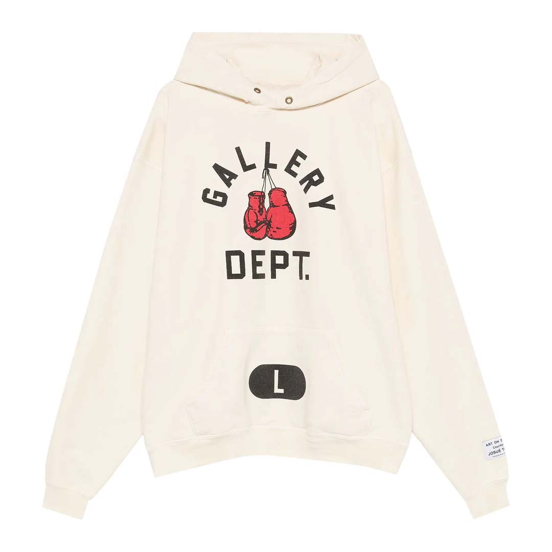 Gallery Dept. Boxing Merch Hoodie Cream by Gallery Dept - NWAHYPE No.1 for streetwear Hoodies in USA