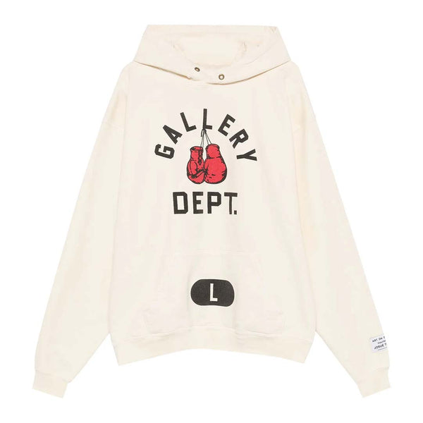 Gallery Dept. Boxing Merch Hoodie Cream by Gallery Dept - NWAHYPE No.1 for streetwear Hoodies in USA