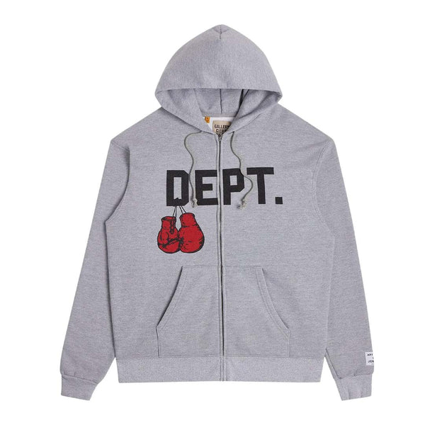 Gallery Dept. Boxing Merch Zip Hoodie 'Heather Grey' by Gallery Dept - NWAHype No.1 for streetwear Hoodies in USA