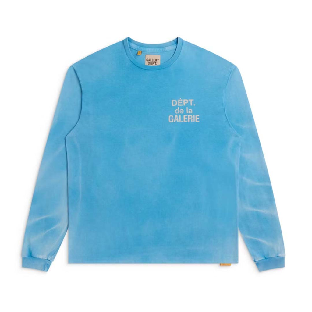 Gallery Dept. French Faded Long Sleeve Tee Cyan by Gallery Dept - NWAHYPE No.1 for streetwear T-Shirts in USA