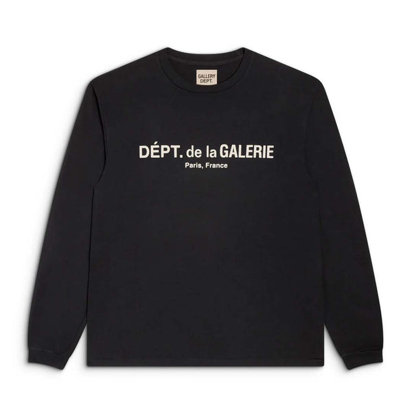 Gallery Dept. French Logo Lux Long Sleeve Tee Vintage Black by Gallery Dept - NWAHYPE No.1 for streetwear T-Shirts in USA