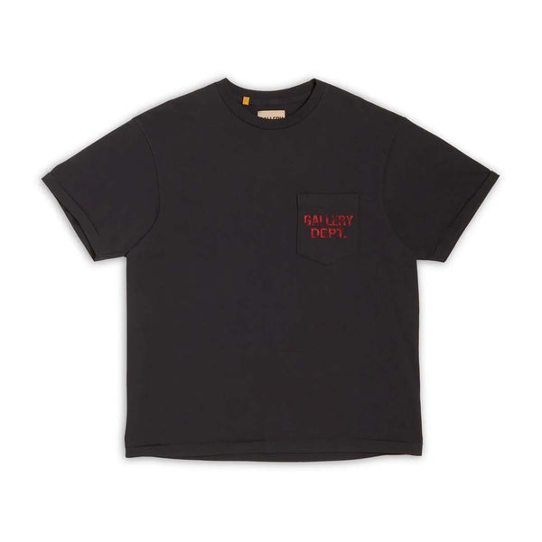 Gallery Dept. Logo Pocket Black Red Tee by Gallery Dept - NWAHYPE No.1 for streetwear T-Shirts in USA