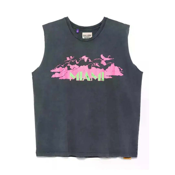 Gallery Dept. Miami Glitter Sleeveless Grey Pink Tee by Gallery Dept - NWAHYPE No.1 for streetwear T-Shirts in USA