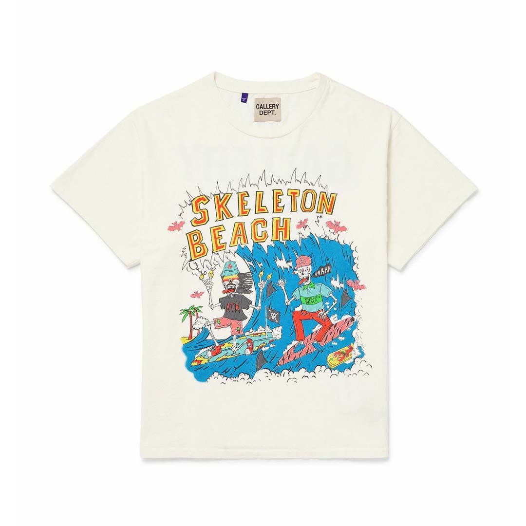 Gallery Dept. Skeleton Beach Tee White by Gallery Dept - NWAHYPE No.1 for streetwear T-Shirts in USA