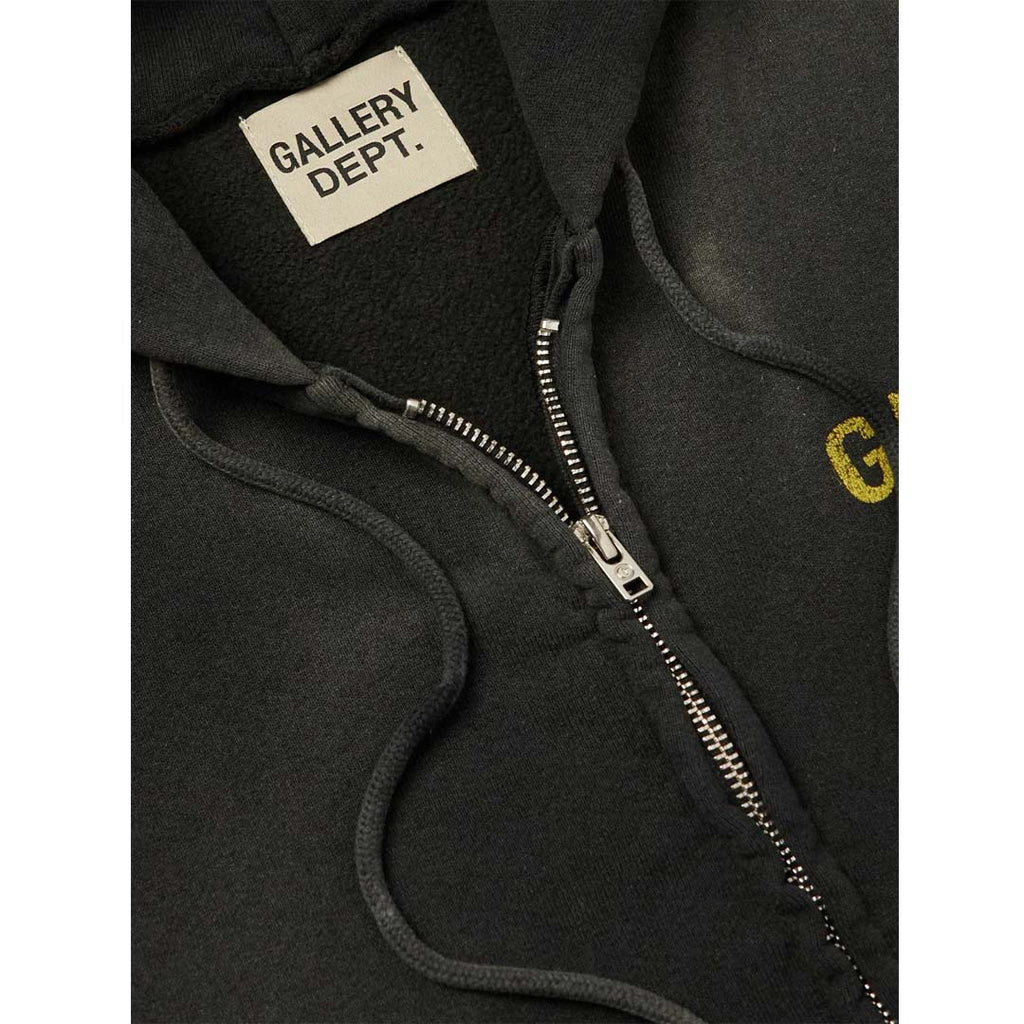 Gallery Dept. Sun Faded Zip Up Hoodie Black by Gallery Dept - NWAHype No.1 for streetwear Hoodies in USA