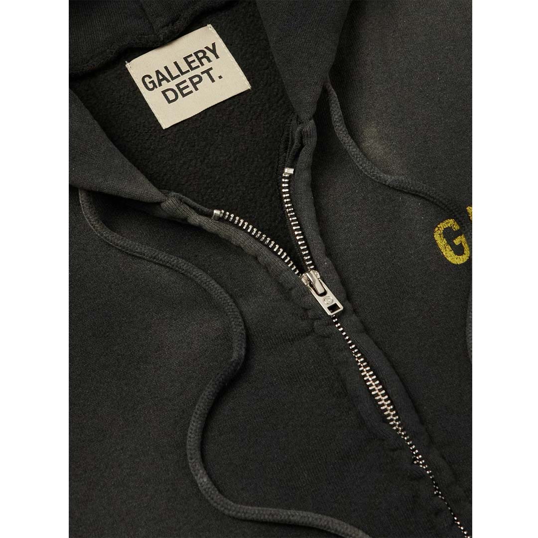 Gallery Dept. Sun Faded Zip Up Hoodie Black by Gallery Dept - NWAHype No.1 for streetwear Hoodies in USA
