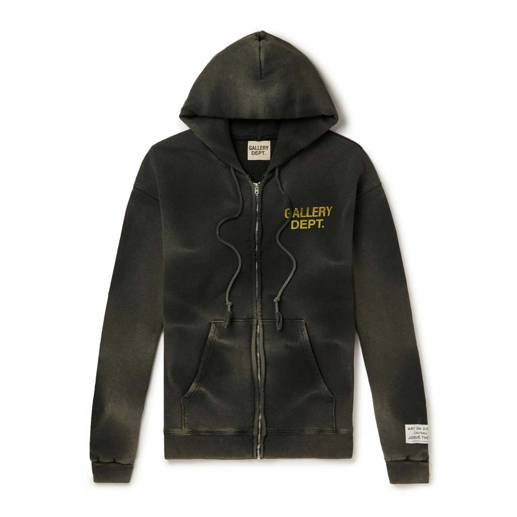 Gallery Dept. Sun Faded Zip Up Hoodie Black by Gallery Dept - NWAHype No.1 for streetwear Hoodies in USA