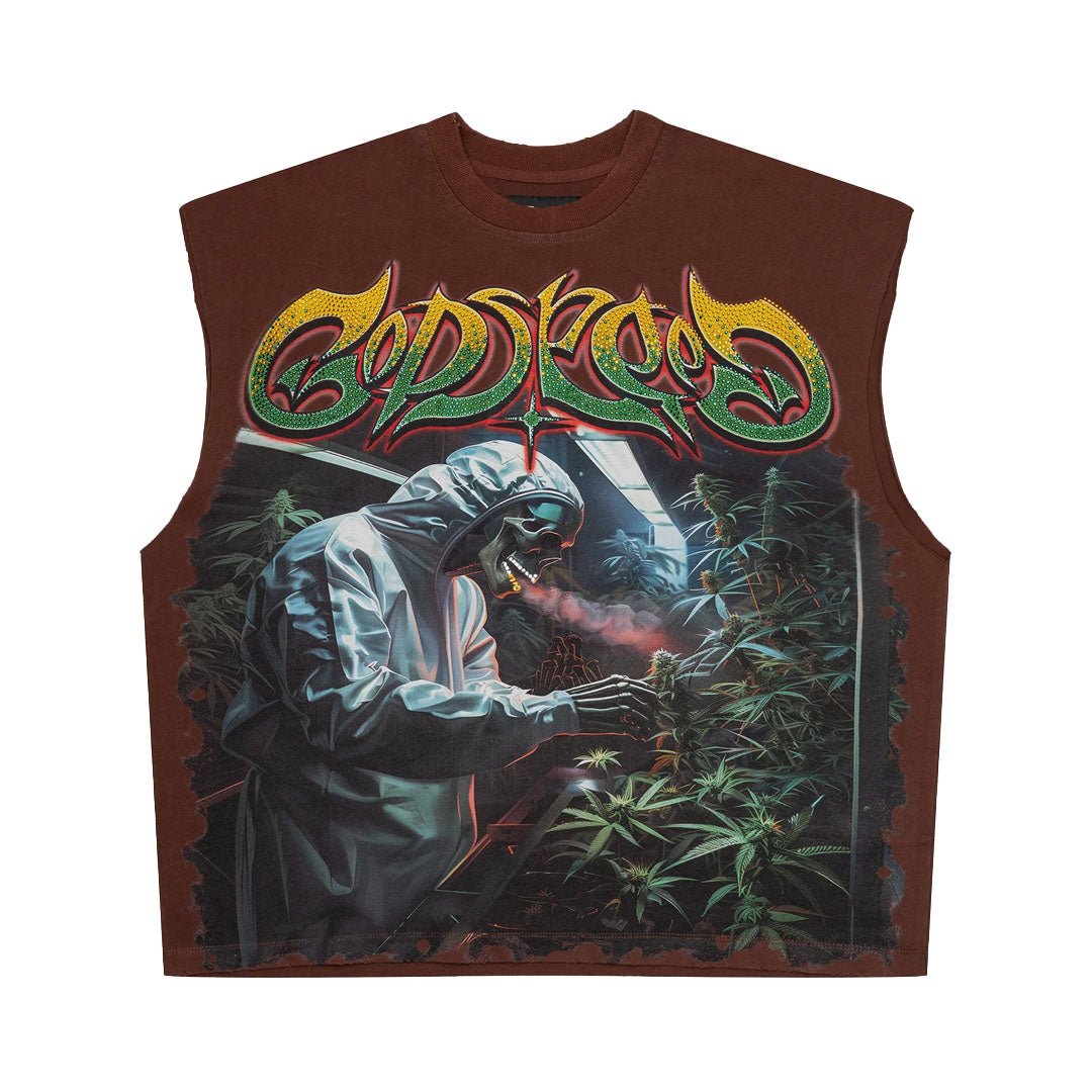 Godspeed 420 Indoor VVS Sleeveless Brown by Godspeed - NWAHype 1 for streetwear T-Shirts in USA