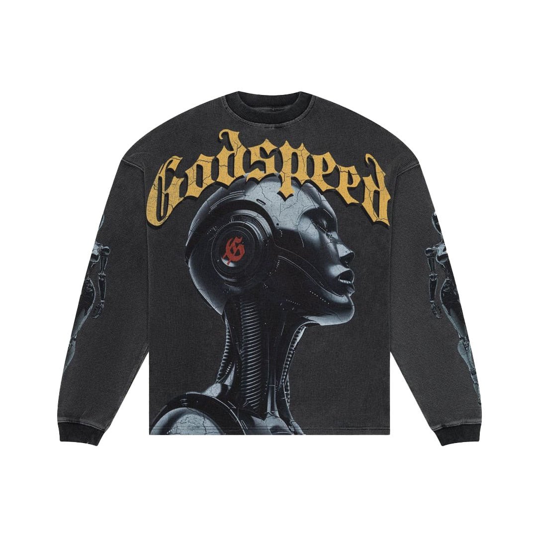 Godspeed Alexa Thermal Long Sleeve Tee Grey Wash by Godspeed - NWAHype 1 for streetwear T-Shirts in USA