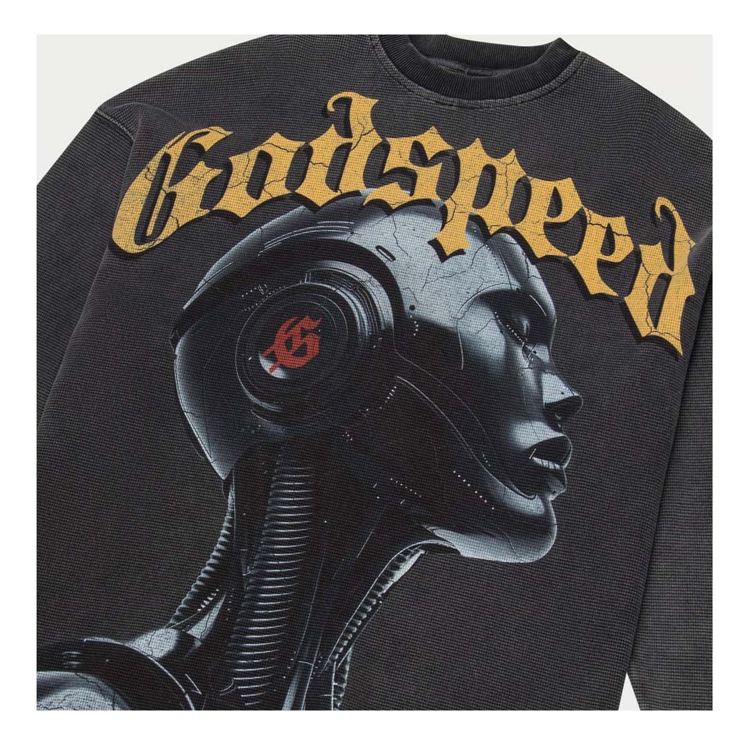 Godspeed Alexa Thermal Long Sleeve Tee Grey Wash by Godspeed - NWAHype 1 for streetwear T-Shirts in USA