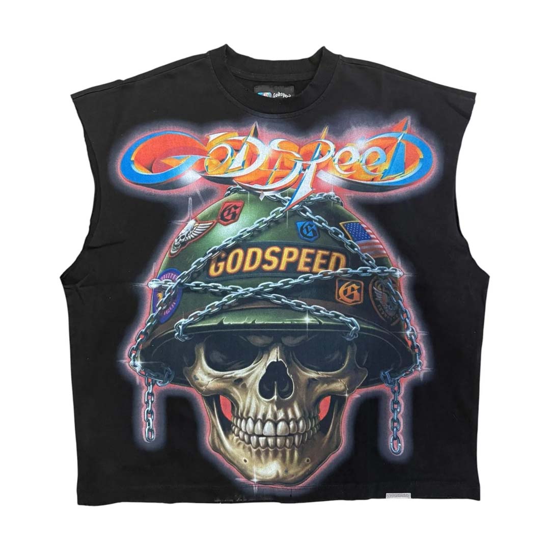 Godspeed Badges of Honor Sleeveless Tee Black by Godspeed - NWAHYPE No.1 for streetwear T-Shirts in USA