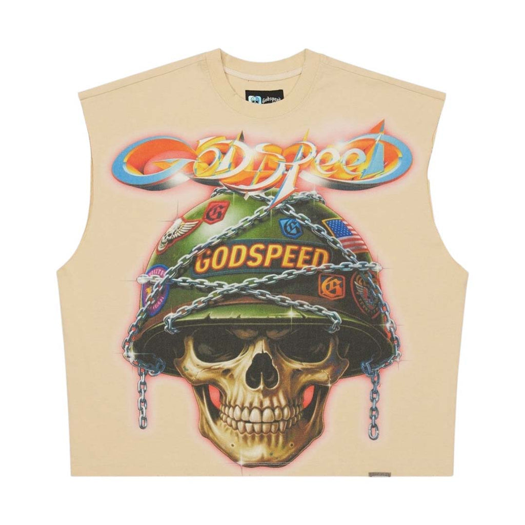 Godspeed Badges of Honor Sleeveless Tee Bone by Godspeed - NWAHYPE No.1 for streetwear T-Shirts in USA