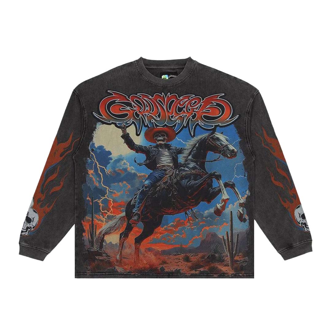 Godspeed Best Western Long Sleeve Tee Black Wash by Godspeed - NWAHype No.1 for streetwear T-Shirts in USA