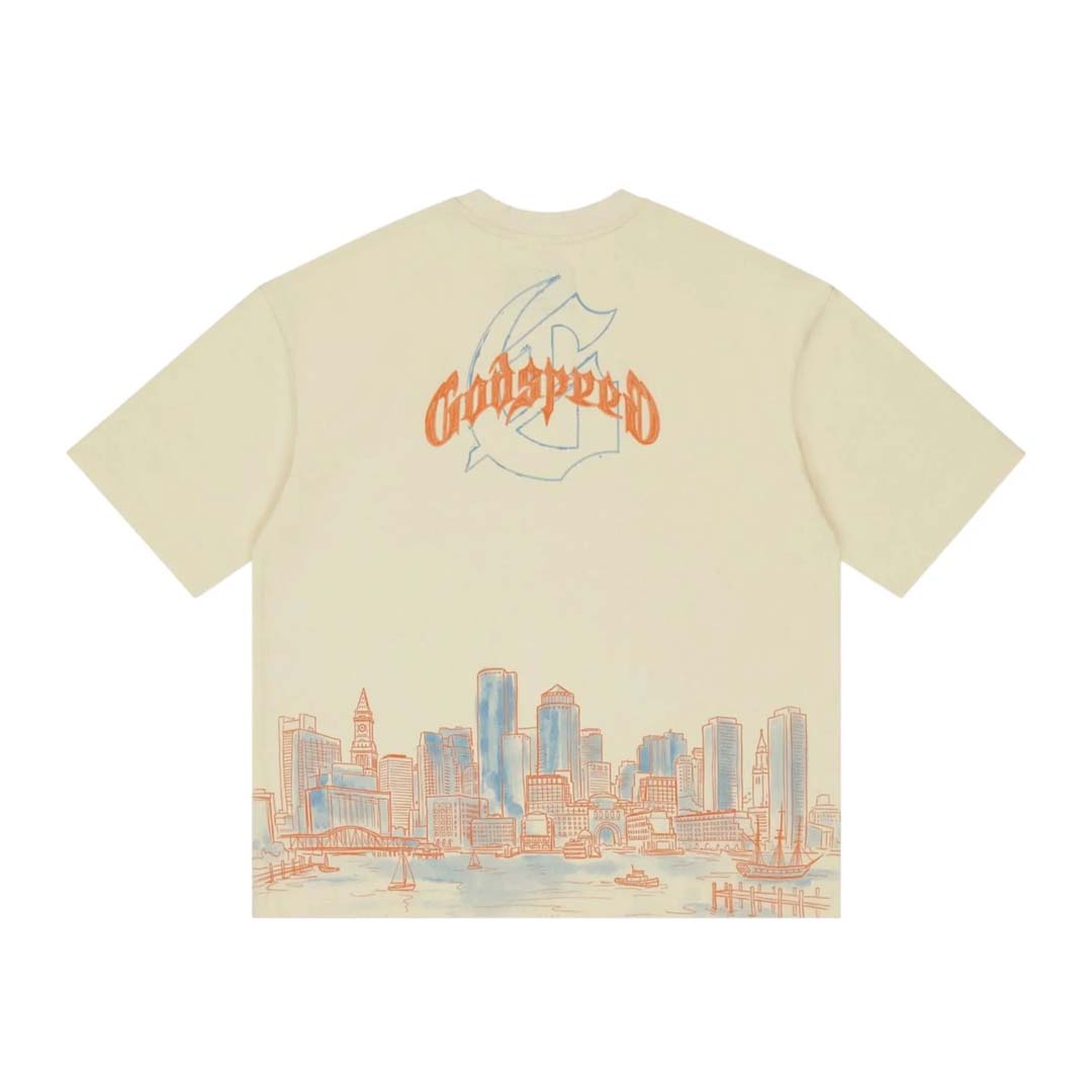 Godspeed Boston Skyline Tee Cream by Godspeed - NWAHYPE No.1 for streetwear T-Shirts in USA
