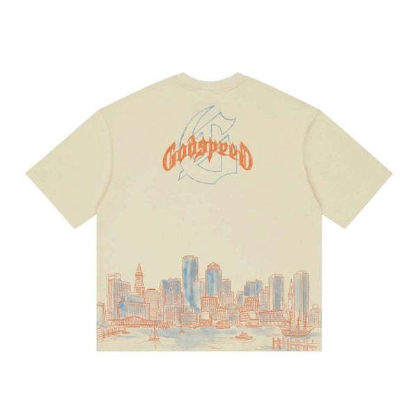 Godspeed Boston Skyline Tee Cream by Godspeed - NWAHYPE No.1 for streetwear T-Shirts in USA