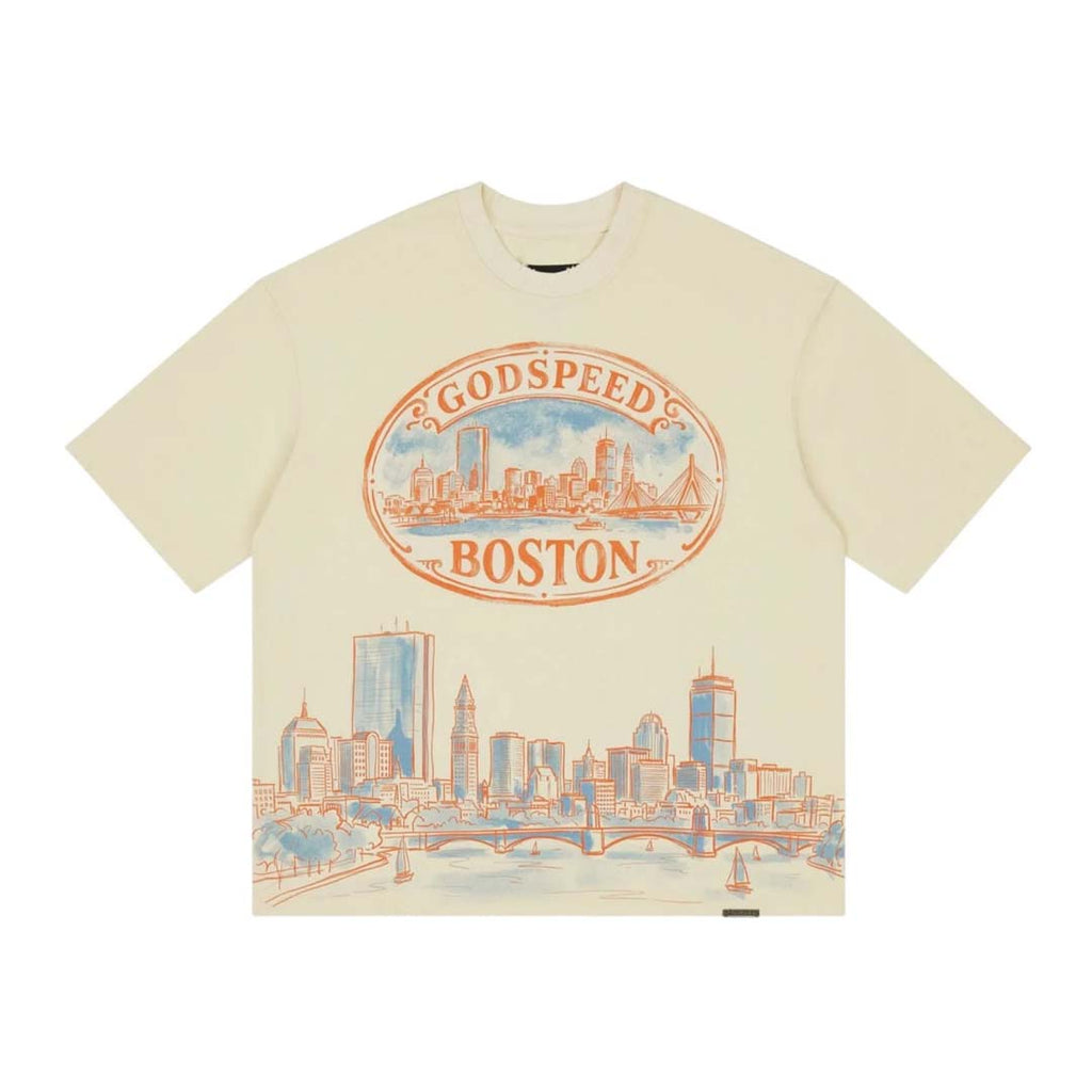 Godspeed Boston Skyline Tee Cream by Godspeed - NWAHYPE No.1 for streetwear T-Shirts in USA