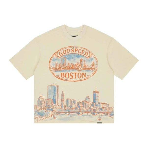 Godspeed Boston Skyline Tee Cream by Godspeed - NWAHYPE No.1 for streetwear T-Shirts in USA
