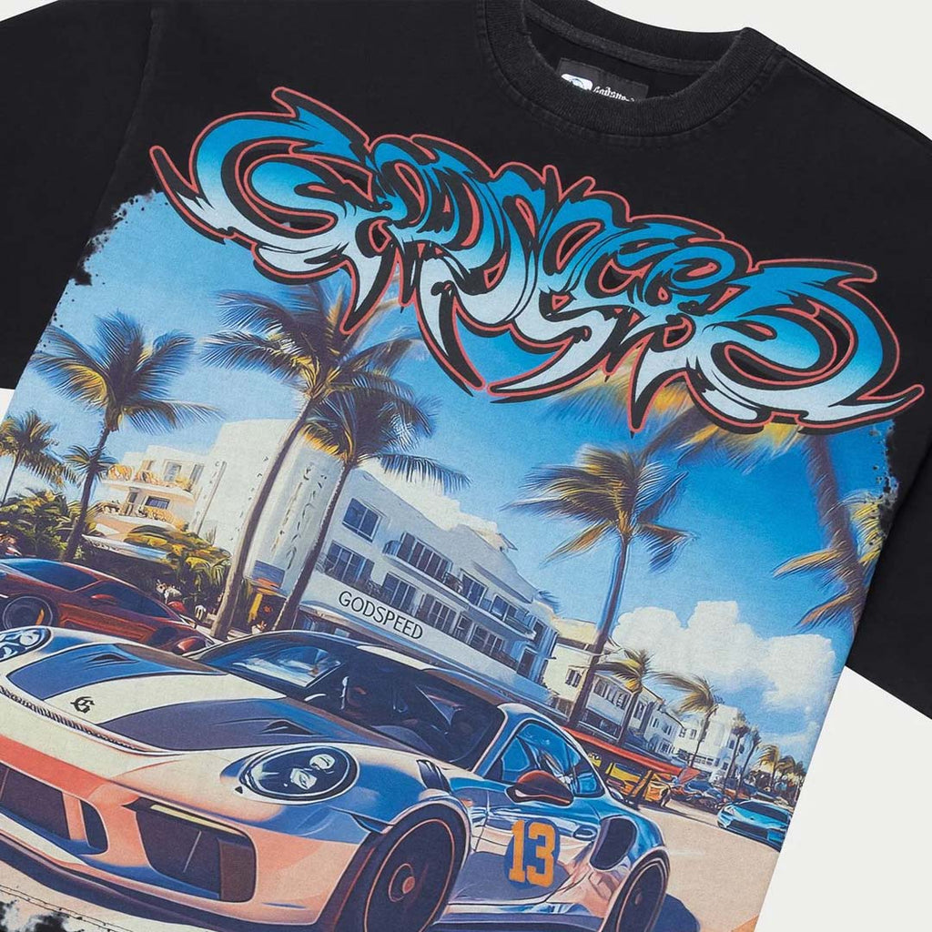 Godspeed Car Meet Miami GT Exclusive Black Tee by Godspeed - NWAHype No.1 for streetwear T-Shirts in USA