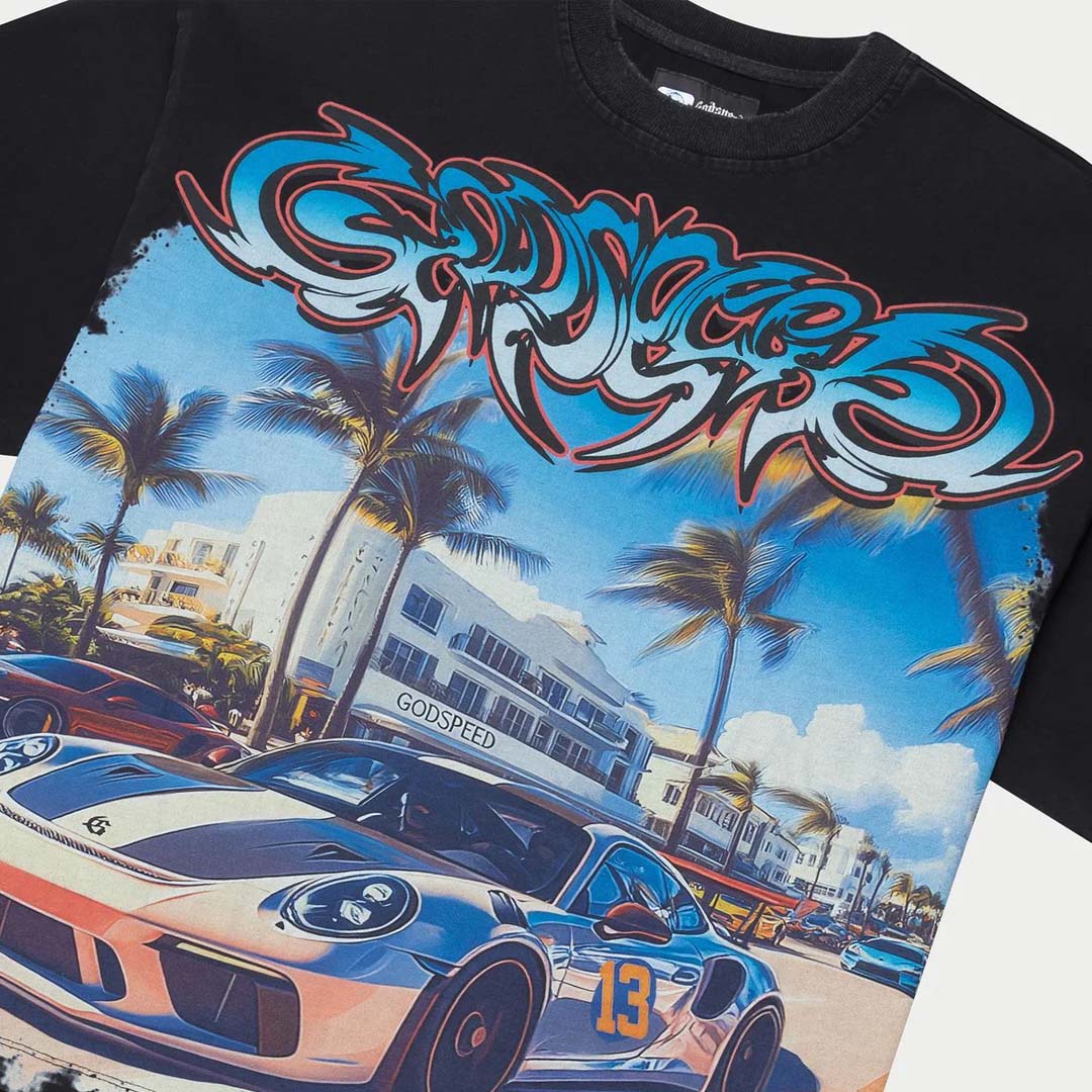 Godspeed Car Meet Miami GT Exclusive Black Tee by Godspeed - NWAHype No.1 for streetwear T-Shirts in USA