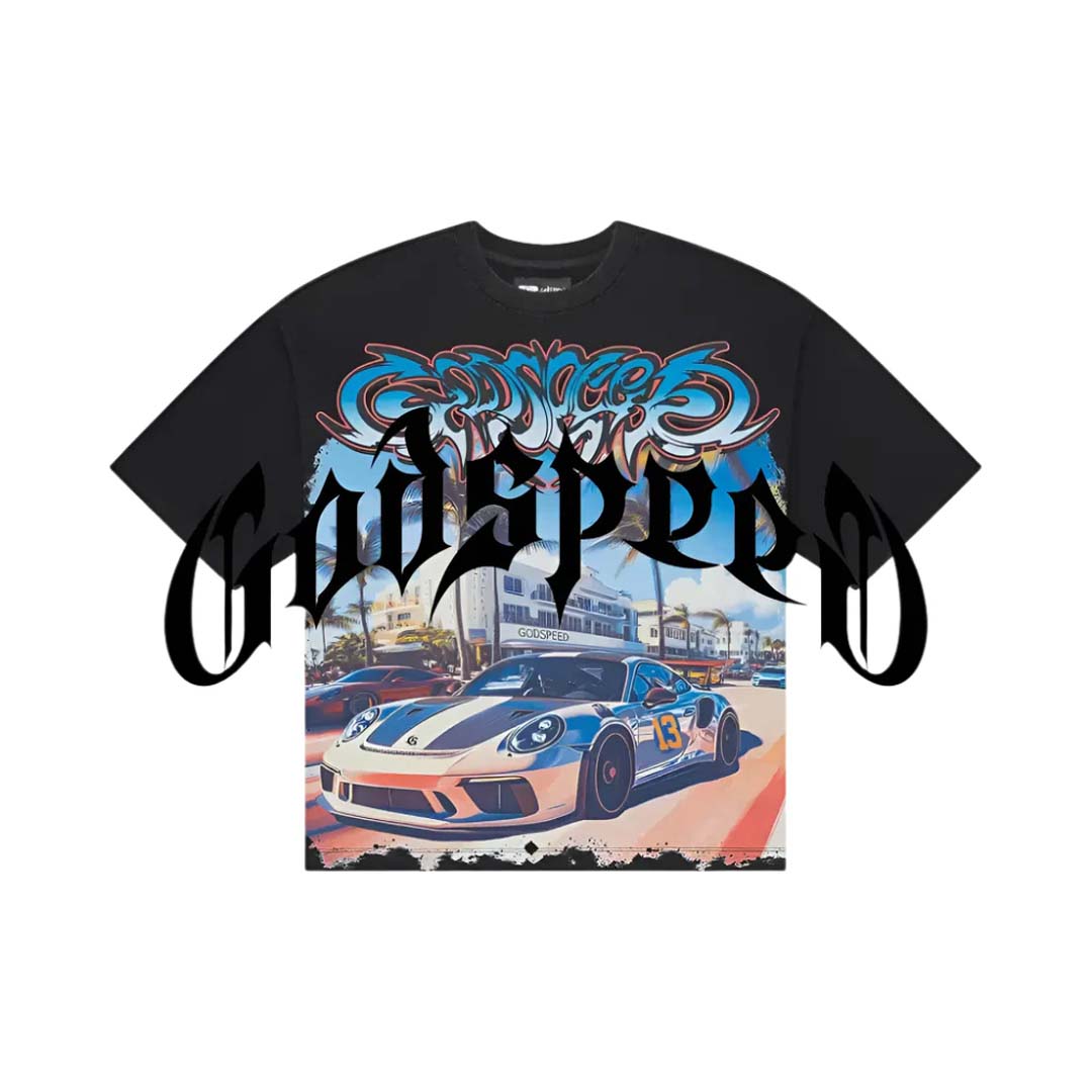 Godspeed Car Meet Miami GT Exclusive Black Tee by Godspeed - NWAHype No.1 for streetwear T-Shirts in USA
