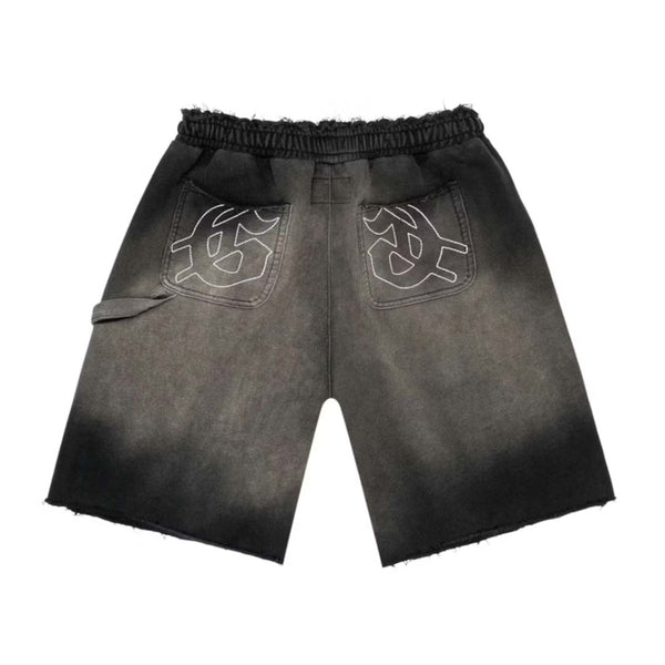 Godspeed Carpenter Distressed Shorts Black Sun Fade by Godspeed - NWAHYPE No.1 for streetwear Shorts in USA