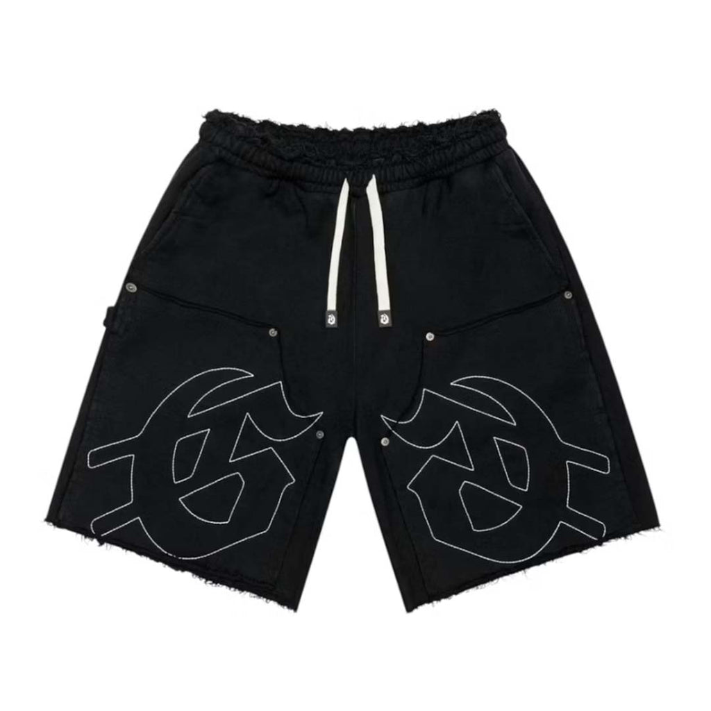 Godspeed Carpenter Distressed Shorts Black Wash by Godspeed - NWAHYPE No.1 for streetwear Shorts in USA