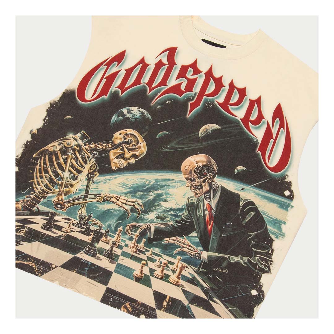 Godspeed Checkmate Sleeveless Tee Bone by Godspeed - NWAHype 1 for streetwear T-Shirts in USA