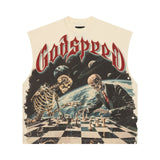 Godspeed Checkmate Sleeveless Tee Bone by Godspeed - NWAHype 1 for streetwear T-Shirts in USA