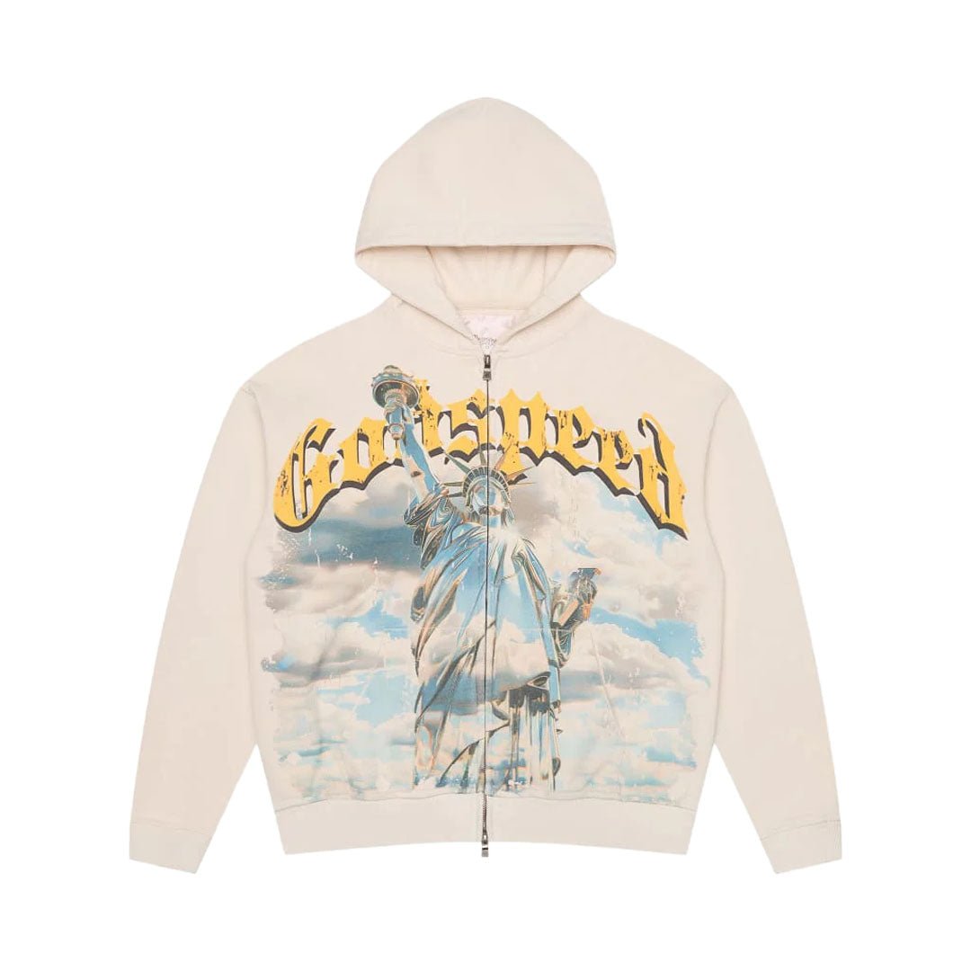 Godspeed Chrome Liberty Zip Up Hoodie Bone by Godspeed - NWAHype 1 for streetwear Hoodies in USA