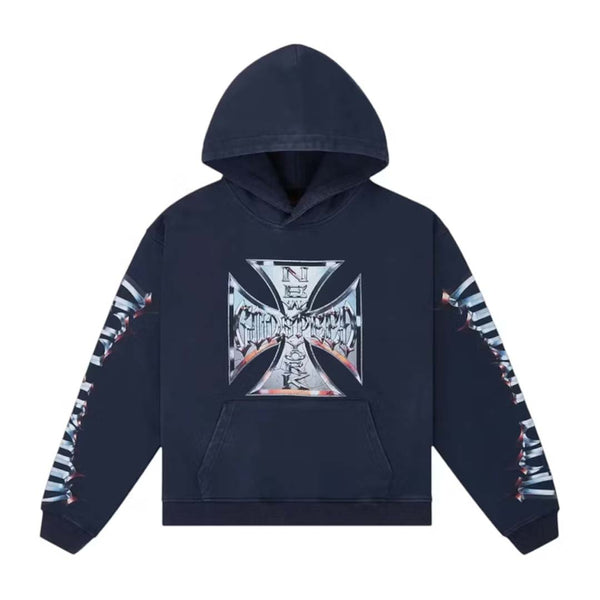 Godspeed Chrome Motto Hoodie Navy Wash by Godspeed - NWAHYPE No.1 for streetwear Hoodies in USA