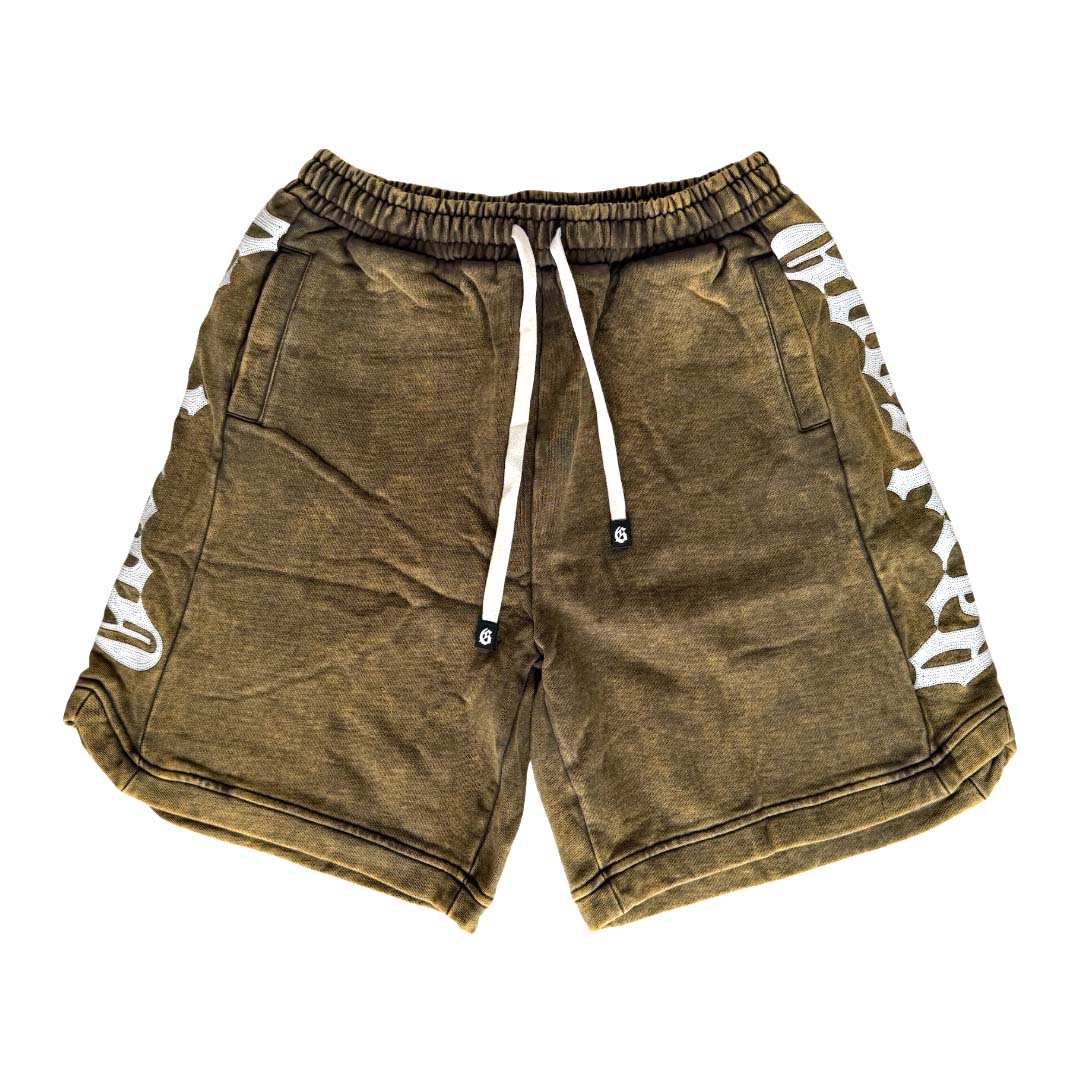 Godspeed Courtside Shorts Brown Wash White by Godspeed - NWAHYPE No.1 for streetwear Shorts in USA
