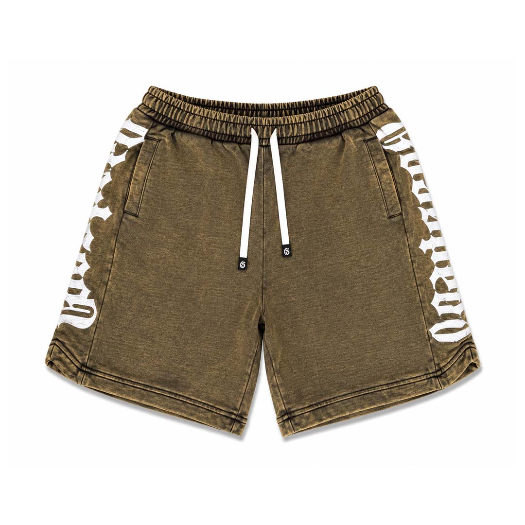 Godspeed Courtside Shorts Brown Wash White by Godspeed - NWAHYPE No.1 for streetwear Shorts in USA