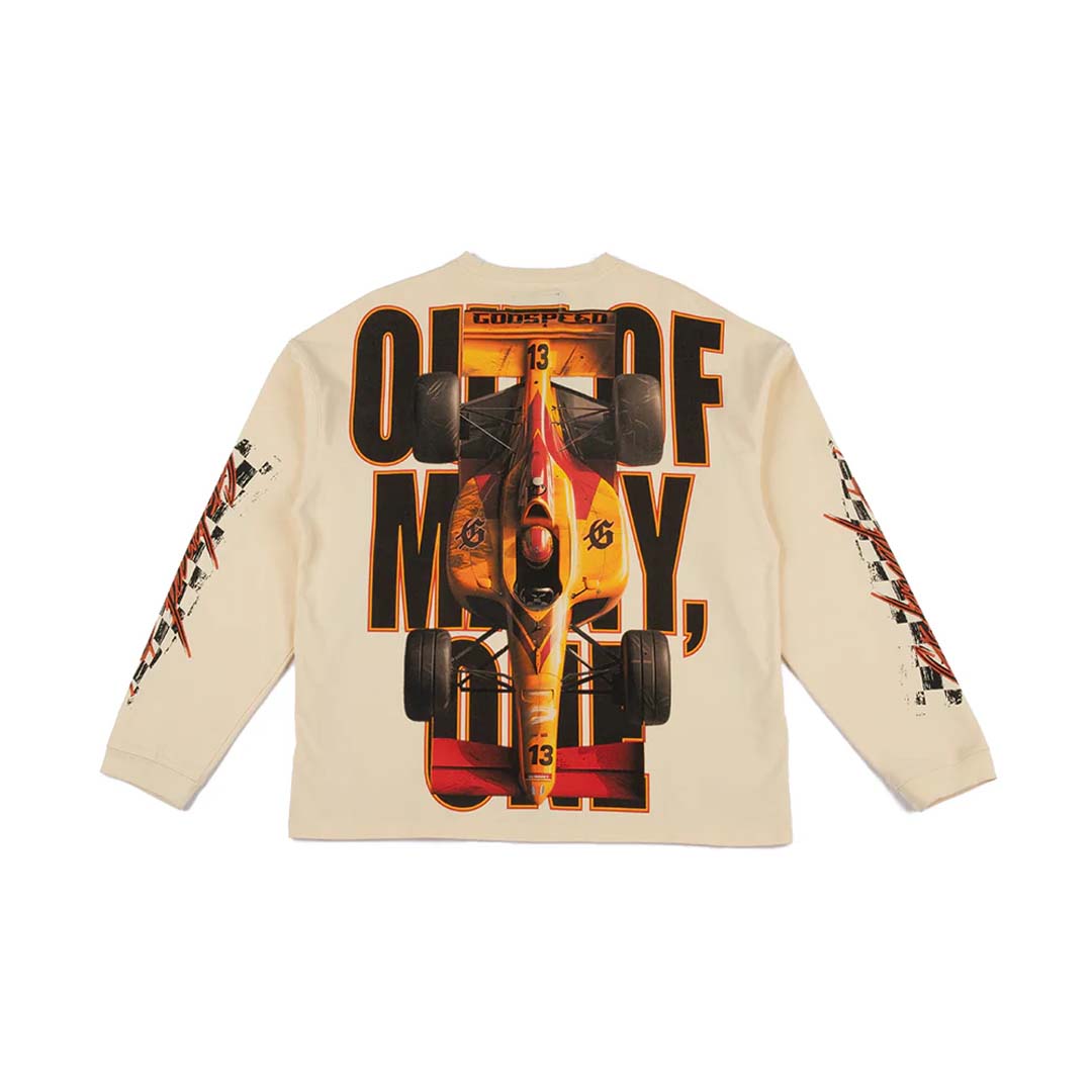 Godspeed F1 Finishline Long Sleeve Tee Bone by Godspeed - NWAHype 1 for streetwear T-Shirts in USA
