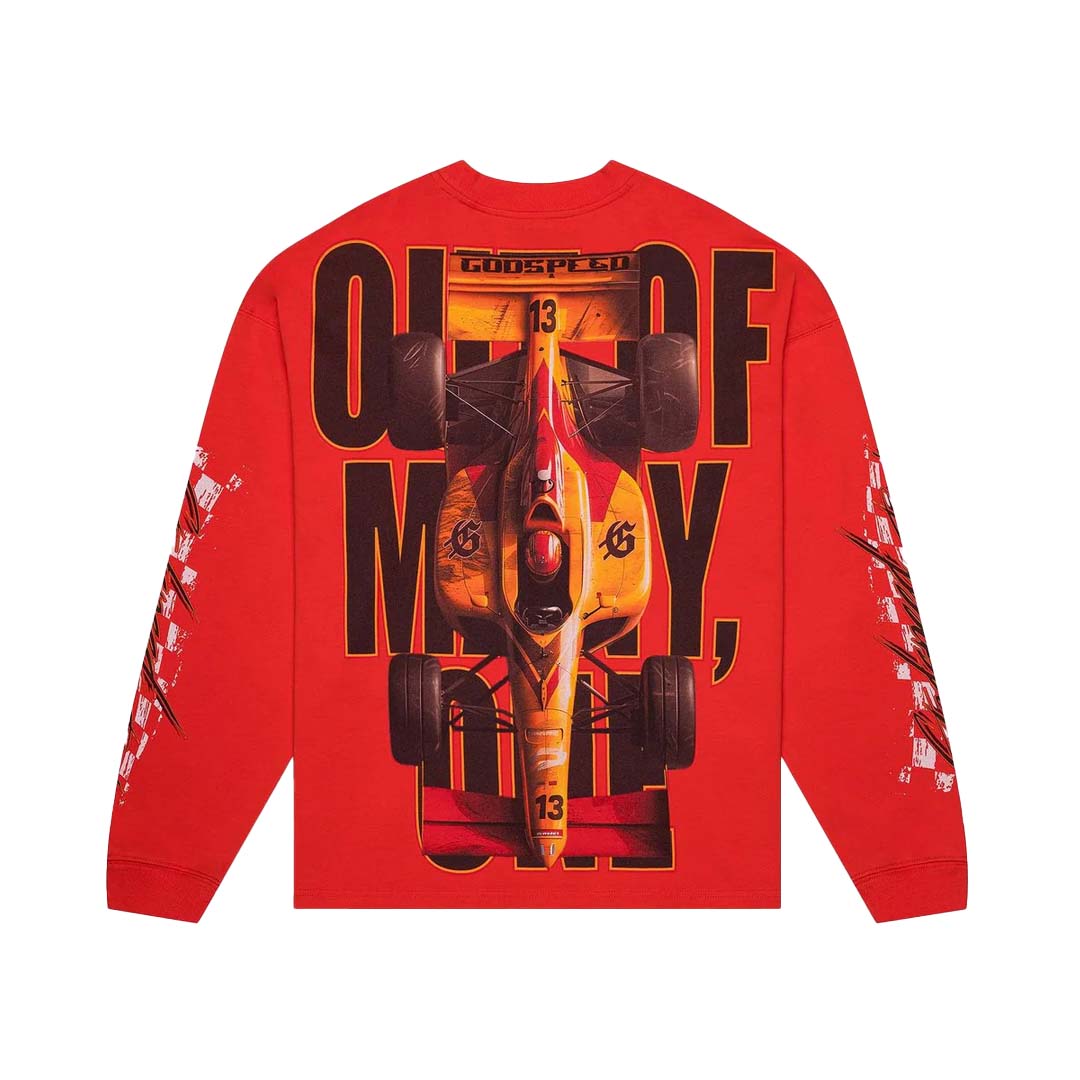 Godspeed F1 Finishline Long Sleeve Tee Red by Godspeed - NWAHype 1 for streetwear T-Shirts in USA